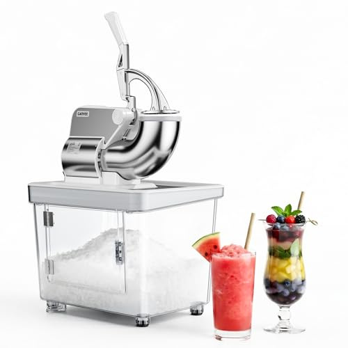 Garvee Trituradora Hielo, Doble Cuchilla Inoxidable 300W 300kg/h, Blanco