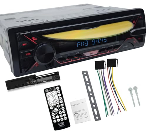 PolarLander Universal 1 DIN Autoradio Autoradio Lettore Audio Staccabile Pannello Frontale Lettore Dvd Dvd MP3 con Ingresso Aux Aux Porta SD/USB
