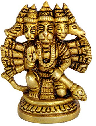 eSplanade Brass Panchmukhi Hanuman Anjani Pavan Putra Bajrangbali Maruti Idol Murti Moorti Statue (2.5 inches)