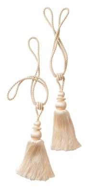 JOTEX SOLI Raffhalter mit Quasten, 2 St. Beige
