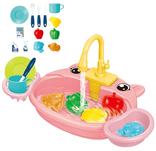 Giocattolo Del Lavandino Della Cucina Per Bambini, Lavello Da Cucina Elettronico Simulazione Lavastoviglie Rubinetto Di Lavoro E Scarico Giochi Di Imitazione Per Imparare Educativi Per Bambini