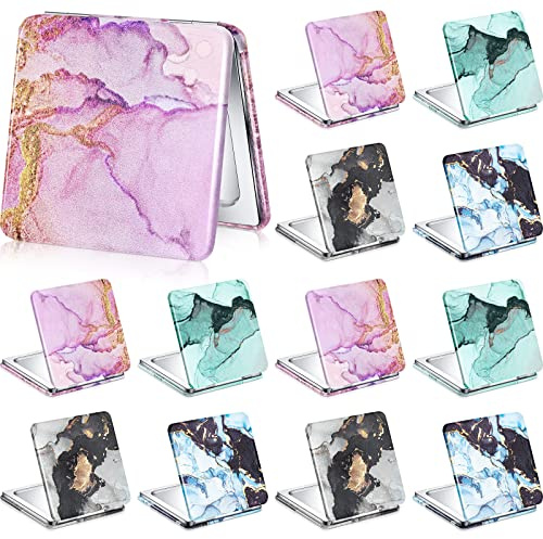 Cindeer 20 Pcs Compact Mirror Bulk Small Purse Portable Pocket Hand Double Sided Magnifying Makeup Mirror Square with 2X 1x Magnification for Girls Woman Mother Travel