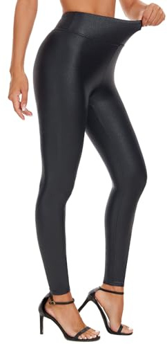 Faux Leather Leggings for Women Pleather Pants Dressy Going Out Jegging Sexy Rave Outfit High Waist Black