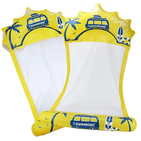 Materassino Gonfiabile Mare,Dothfolle 2 Pezzi Gonfiabile Piscina Materassino per Piscina Letto Galleggiante Amaca Gonfiabile,Ottimo per Piscina da Spiaggia Galleggiante da Lago Estate Festa