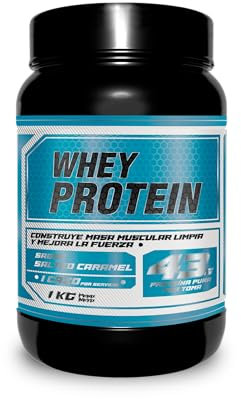 FarmaFusion Whey Protein | Proteína 100% Pura | Aumenta la masa muscular | Con Colágeno + Magnesio | Mejora tus entrenamientos | 1KG de Proteína en Polvo | Sabor Caramelo Salado