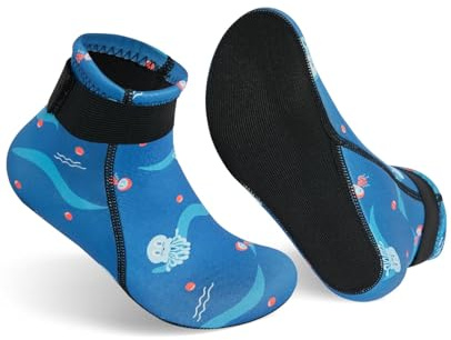 Gogokids Chaussettes en Néoprène 3mm pour Enfants, Chaussettes de Plongée Thermiques Antidérapantes pour Garçons, Filles, pour Natation, Surf, Plongée en Apnée, Rafting, Plage et Piscine