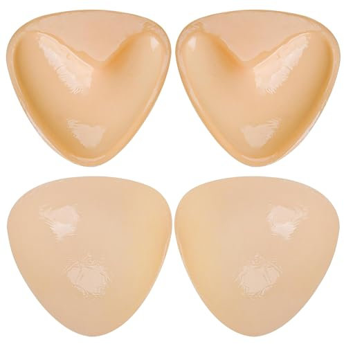 2 Pairs Silicone Push-Up Stick-On Bra - Waterproof Reusable Adhesive Boost Cups With Sided Pads