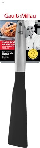 GAULT&MILLAU - Spatule à Crêpes en Nylon - Anti-rayure - Fine et maniable pour des crêpes parfaites - Résistante et légère - Lot de 1, Noir