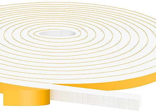 YIMIKI High Density Foam Tape, Strong Adhesive Draft Excluder Tape, Window Draft Blocker AC Seal Strip for Insulation & Soundproofing, Window & Door Sealing, Draft Exclusion, Total 5M
