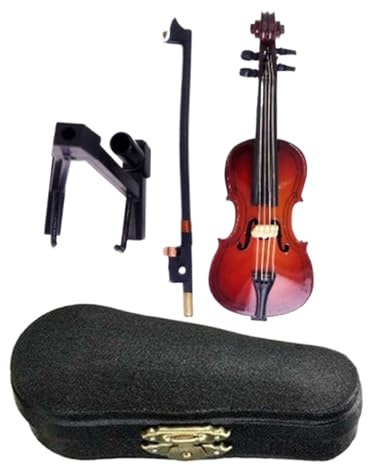 Violino in miniatura – 4,72 X 1,61 pollici grande strumento musicale, violino giocabile, per scrivania, comodino, libreria, libreria per bambini, fai da te, comodino, collezionista, finestra