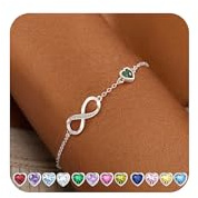FUNEIA Armband Damen Silber Zirkonia Unendlichkeit Herz Armkette Verstellbare Wasserfest Geburtstag Armbänder Muttertag Jahrestag Armbander Schmuck Weihnachten Geschenk für Frauen Freundin Mama