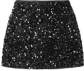 Ecolala Girls Sequin Skirt Cute Summer Glitter Sparkly Elastic Waist Metallic Skirts Black 13-14 Years