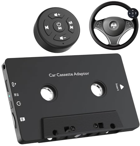 Goshyda Récepteur de Cassette Bluetooth Audio de Voiture, Adaptateur de Cassette Bluetooth sans Fil pour Lecteur de Bande de Voiture, Prise en Charge des Appels Mains Libres, pour