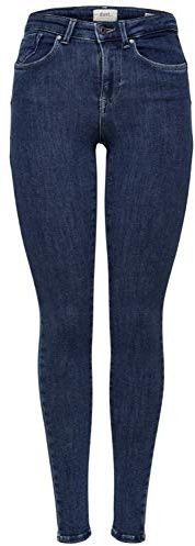 ONLY NOS Women's Onlpower Mid Push Up Sk Jea Rea3223 Noos Skinny Jeans Not Applicable, Blue (Dark Blue Denim Dark Blue Denim), 38 /L30 (Manufacturer Size: Medium)