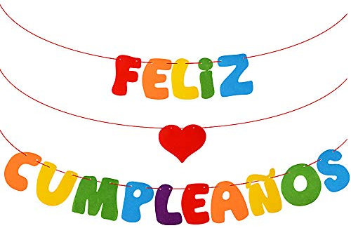 VINFUTUR Feliz Cumpleaños Banner Spanische Banner für Geburtstagparty