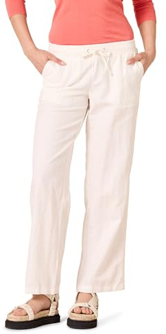 Amazon Essentials Pantaloni a Gamba Larga con Coulisse in Misto Lino dalla Vestibilità Comoda (Disponibili in Taglie Forti) Donna