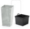rgvertrieb Blumenkübel Blumentopf Pflanzkübel Übertopf Quadrat Beton-Optik mit Einsatz Pflanztopf Beton Struktur Hellgrau (75cm)