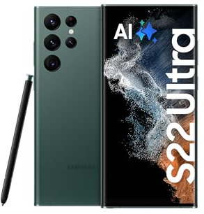 Samsung Galaxy S22 Ultra, Android Smartphone, 6,8 Zoll Dynamic AMOLED Display, 5.000 mAh Akku, 128 GB/8 GB RAM, Handy in Green, inkl. 36 Monate Herstellergarantie [Exklusiv bei Amazon]