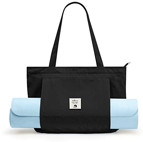 Yoga Mat Bag For Women,WllWOO For 1/4-Inch 1/3-Inch Yoga Mat Thick Large Zippered Opening &Side Pocket For Gym Bag Yoga Mat Carrier