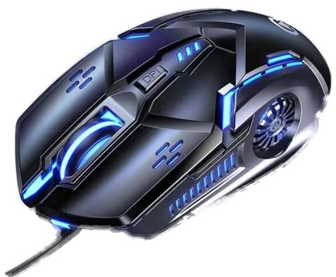 CHONCHOW Gaming Mouse - Wired, 6 Buttons, 4 Adjustable DPI Up to 3200 DPI, 7 Color LED Light, Used for Games and Office, Compatible with Computer/Laptop/Tablets (Black)