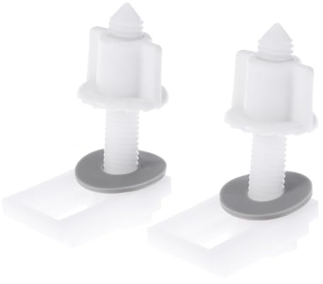 Alipis Juego De 2 Tornillos De PláStico Para Asiento De Inodoro Con Tuercas Y Arandelas Accesorios De Bisagra Para FijacióN Universal FáCil De Instalar