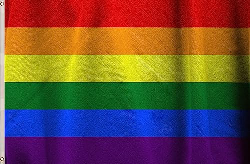 1 x HYX Large Rainbow Gay Pride Flag 5ft x 3ft (150cm x 90cm), LGBTQ+ Pride Flags, Perfect for Showing Your Pride Community Support, Double Stitched Seam and Metal Eyelets