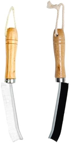 X-Institute Lot de 2 brosses à fentes multifonctionnelles avec manche en bois pour carrelage et joints à poils durs