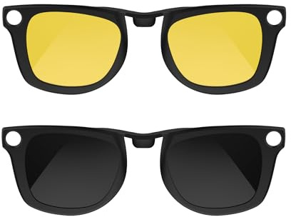 RCstyle HiBloks 2-delad polariserad klämma på solglasögon kompatibel med Ray-Ban Meta Wayfarer & Gen 2 (RW4006/RW4012 vanlig), klämma med blekning för RayBan Meta Gen 2 tillbehör (Vision