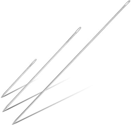 Aghi da cucito lunghi da 12 pollici, aghi da cucito con grande occhiello professionale, facili da infilare, spessore 3 mm, per la casa, in pelle, per il fai da te, con ago da cucito da 10 cm, 20 cm