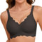 TOMEEK Reggiseno Senza Ferretto Donna Reggiseni Senza Cuciture Comodo Reggiseno Push Up Imbottito Bralette Cinghie Regolabili Comfort Spalline Removibili(Nero Chiaro,L)