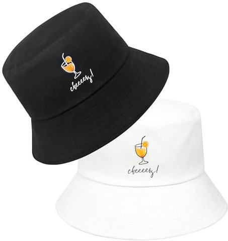 beifon 2 Stück Fischerhüte Bucket Hat Unisex, Sonnenhut Damen Fischerhut Herren Faltbar, Buckethut Anglerhut Freizeithut Outdoor Hut Sommer, Sommerhut für Party Camping Reisen Wandern