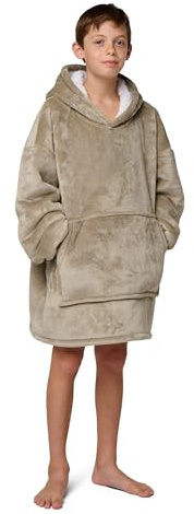 G-HEAT - Pull Plaid Enfant Ultra-Doux avec Doublure Sherpa | Coupe Oversized Confortable | Tenue Cocooning pour Filles et Garçons | Idéal Maison, Jeux et Camping