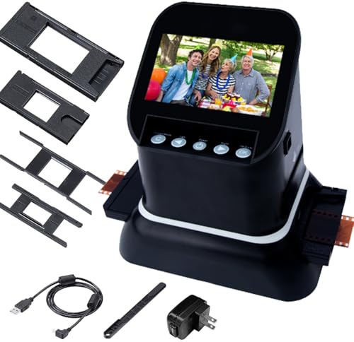 Escáner de película de alta resolución con LCD de 4.3 pulgadas para convertir películas de 35 mm y 135 a imágenes digitales