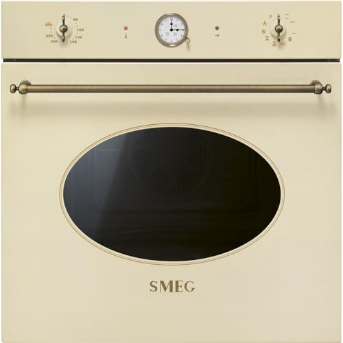 Smeg SFP68C1TPO Forno Elettrico Termoventilato, 60cm, Estetica Coloniale, 65 Litri, Pirolitico, Soft Close, Colore Panna, Classe Energetica A