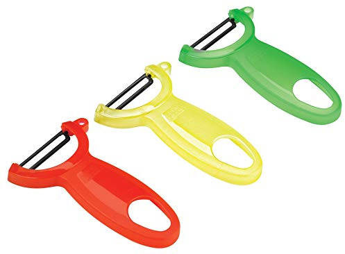 Kuhn Rikon Original Swiss Translucent Peeler Set, 4-Inch, Red/Green/Yellow