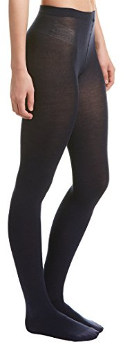 Wolford Merino Sheer Tights For Women Pantyhose Hosiery Soft Warm Wool Blend Luxurious Elegant Classic Legwear navy Blue Large
