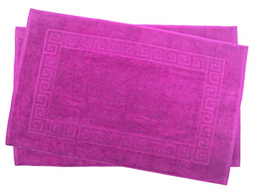 Julie Julsen 2er Pack 70 x 120 cm Badvorleger in Premium Qualität 900 gm2 in aktuellen Farben und 4 Größen aus Baumwolle Badematte Badteppich Duschvorleger Design Spirale Pink