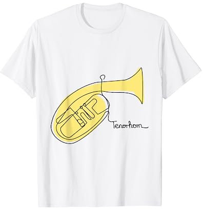 Tenorhorn One-Line Musiker Design Blas-Orchester T-Shirt