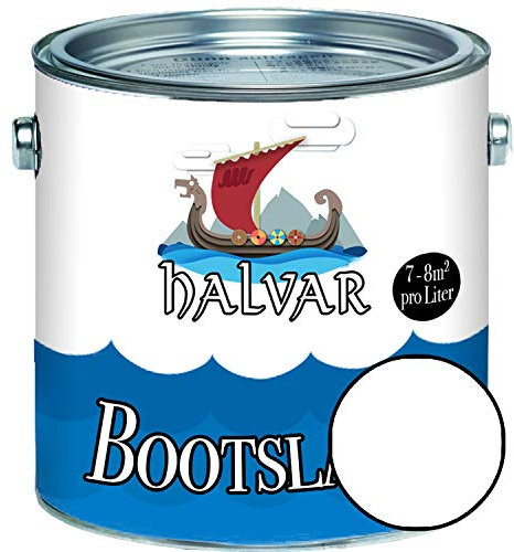Halvar 2-K MATT Yachtlack Weiß/Grau/Schwarz RAL 9001-9018 Bootslack für GFK/Polyester/Kunststoff 2-Komponenten Lack inkl. Härter (2,5 L, RAL 9010 Weiß)