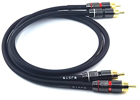 WJSTN RCA Male to RCA Male Stereo Audio Cable,Suitable for Home Theater, Amplifier, HDTV, Game Console, Hi-Fi System. 2Pack 2Feet