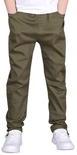 CAMLAKEE Pantalon Enfant Cargo Jogging Pants Garçons Respirant Printemps L'été Automne Pantalons de Sport Armée 10-11 Ans/Taille 150