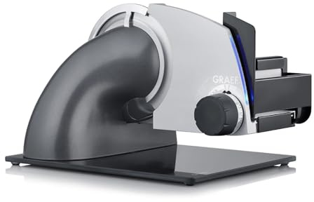 GRAEF Allesschneider SKS700 elektrisch | Universale Schneidemaschine für die Küche | Brotschneidemaschine | Feinschneider inkl. Kombi-Aufsatz PRO | eisenglimmergrau