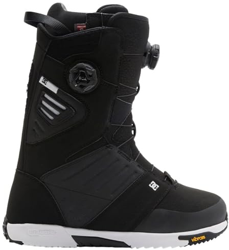 DC Shoes Men's Judge BOA Snowboard Boots - Micro-Adjustable Stable Snowboarding Boot with Insulated Liner & Molded Insole - Black/Black/White, 10