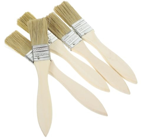 HANABASS 36pièces Pinceau à Badigeonner pour Barbecue et Pâtisserie Manche Bois Poils Denses pour Peinture Murale et Aquarelle