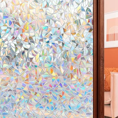 Vinilo Opaco para Ventanas Autoadhesivo Estático 80 x 600 cm Efecto Esmerilado, Anti-UV, Privacidad Vinilo Translucido para Ventanas para Mampara de Ducha Baño, Luna Creciente