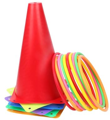 kesurpae Karnevalstrut- och ringkastningsspel för barn och vuxna, utomhuskul, bakgårdsfödelsedagsfester för alla, ringkastningsspel, färgade koner och ringar, bakgårdsspel,