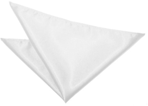 DQT Mens Plain Satin Pocket Square - Wedding, Business & Formal Suit Handkerchief - White