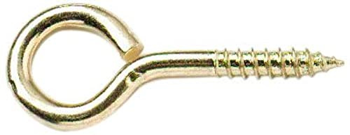 Merriway BH02811 (200 st) EB Stålskruvöga, 25 mm (1 tum) mässingspläterad – paket med 200 stycken