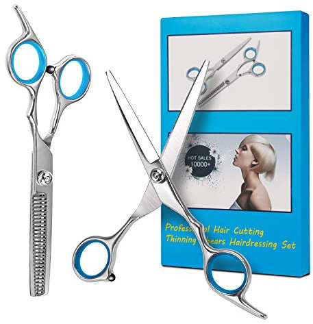 Bubuxy Haarschere, professionelles Haarschneide-Set, Effilierschere, Ausdünnschere, Friseur-Set, Edelstahlschere