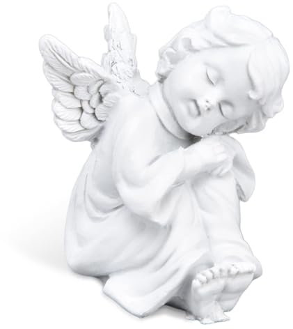 Cherubs Angels Figur, Deko Engel Figur, Kleine Schlafende Engelsstatuen Entzückende Engelsskulptur, Grabengel Sitzend Schlafend Für Indoor Outdoor Home Garden Dekoration 5.5cmx 6cm